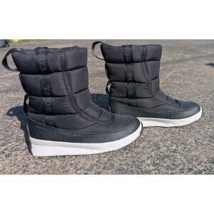 Sorel Womens Out N About Puffy Weather Mid Snow Boot  Sz 6.5Waterproof Black